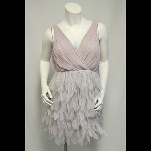 Ark & Co Feathered Style Gray Dress